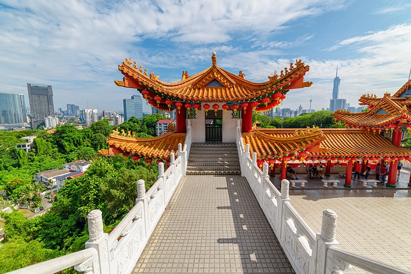 the Thean Hou Temple in Kuala Lumpur, Malaysia.